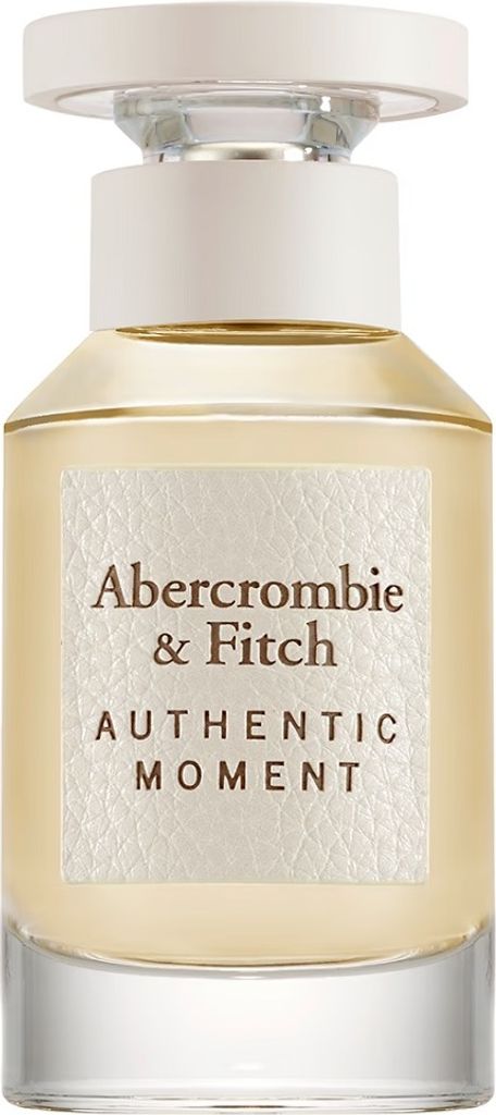 A bottle of Abercrombie & Fitch Authentic Moment Woman Eau de Parfum.