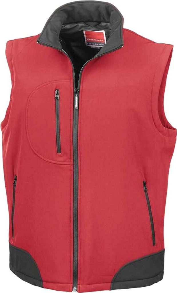 Result Herren Soft Shell Bodywarmer PC3802 (S) (Rot/Schwarz)