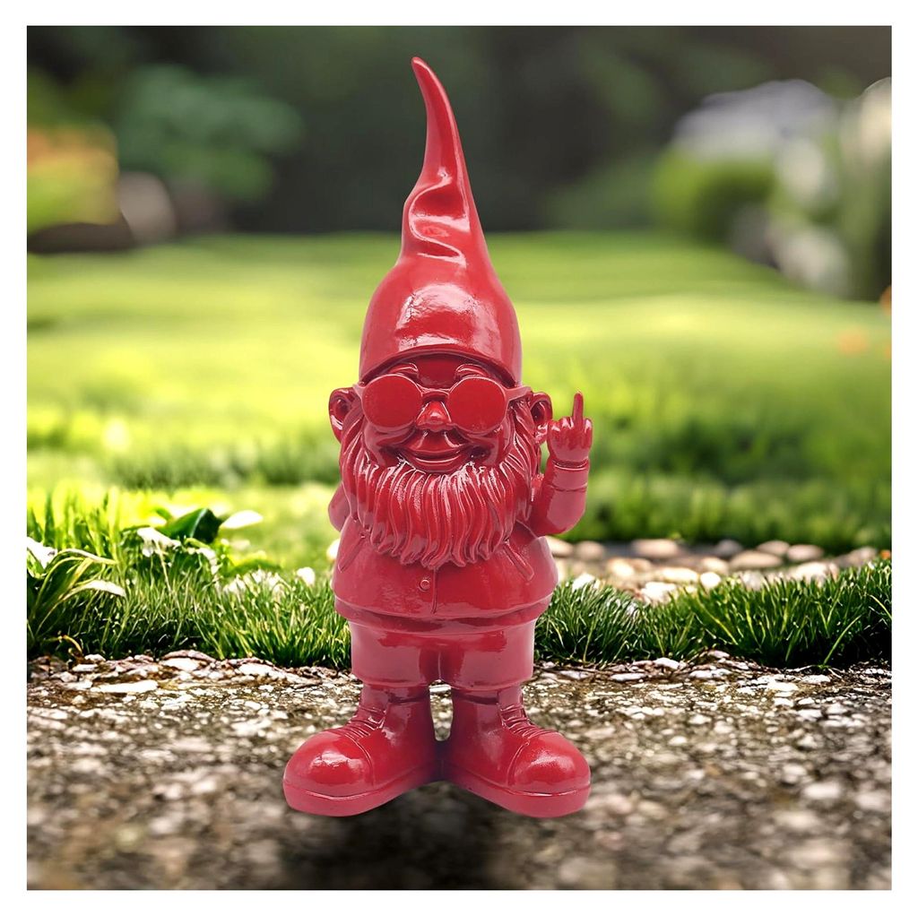Lesser & Pavey Zwerge, ungezogen, rot, 27 cm, Statuen für die Wohnraumgestaltung, ideales Ornament, Geschenkidee für Damen und Herren, ansprechen...