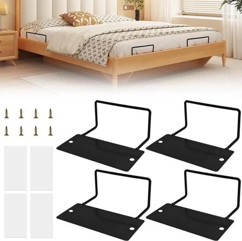 Supports de matelas anti-glissement lot de 4 pièces avec revêtement noir
