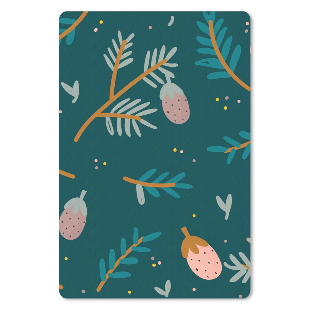 MuchoWow Mauspad Mousepad Muster - Grün - Erdbeere 40x60 cm - Mousepads - Maus Mat - Pad - Mausunterlage - Schreibtisch Accesoire