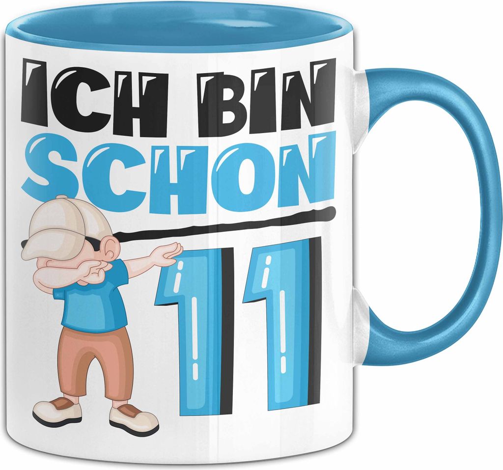 11. Geburtstag Geschenk Tasse Becher Jungs Dab Geburtstagsgeschenk Ich Bin Schon 11 (Blau)