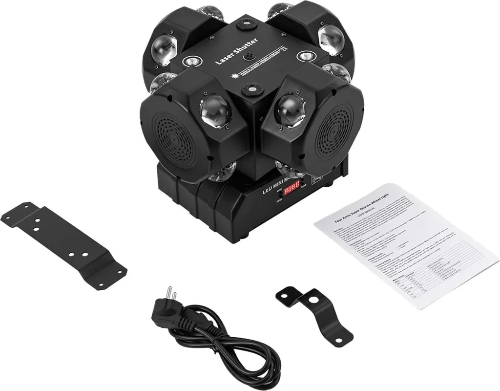 Éclairage de Scène LED 200W pour Soirée et Concert - 4 Têtes Beam Mobiles
