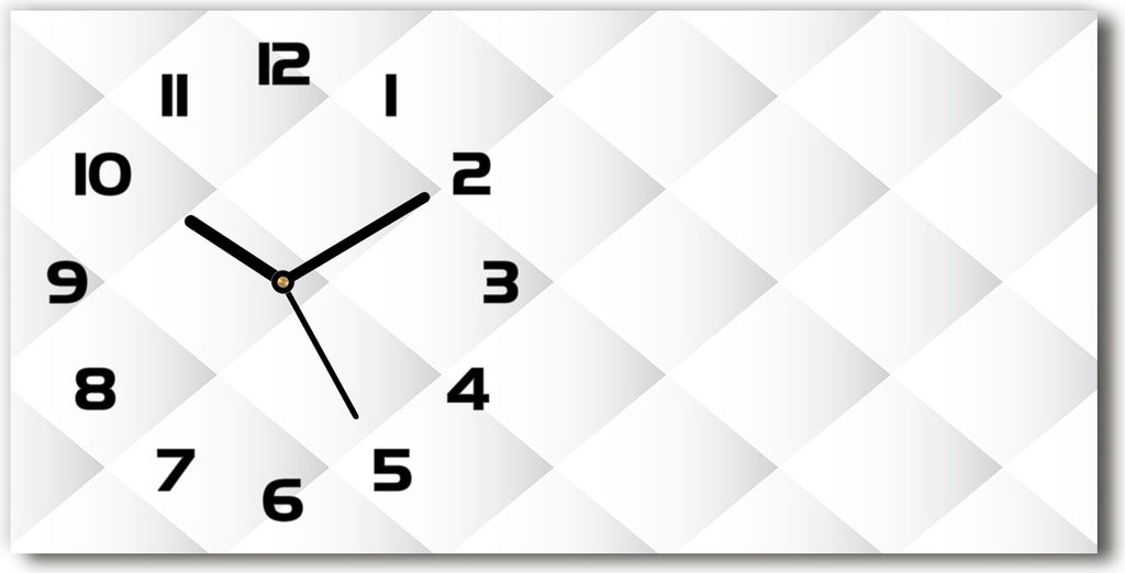 Wanduhr aus Glas – 60x30 cm - Glasbild - Glasuhr - Gehärtetes Glas - schwarze-zeiger - Squares Hintergrund