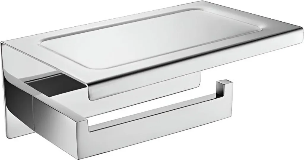 Support papier toilette pour WC avec étagère murale vide-poche argentée
