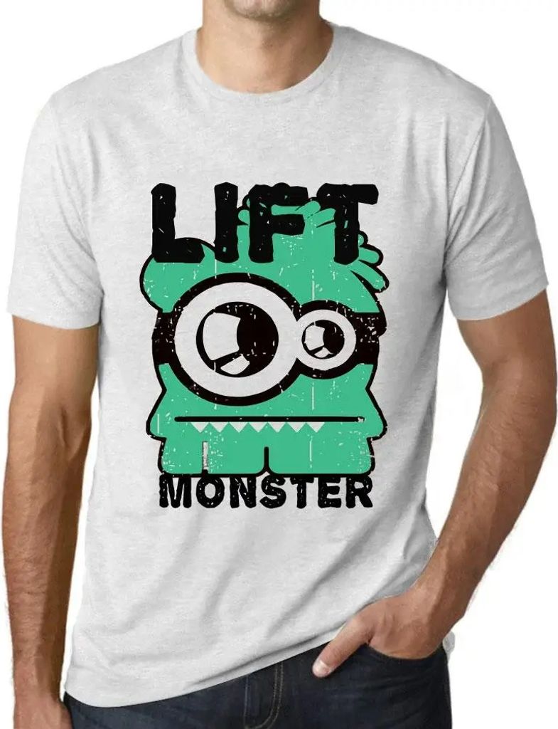 Herren Grafik T-Shirt Aufzug-Monster – Lift Monster – Öko-Verantwortlich Vintage Jahrgang Kurzarm Lustige Druck Geburtstag Geschenk Mann