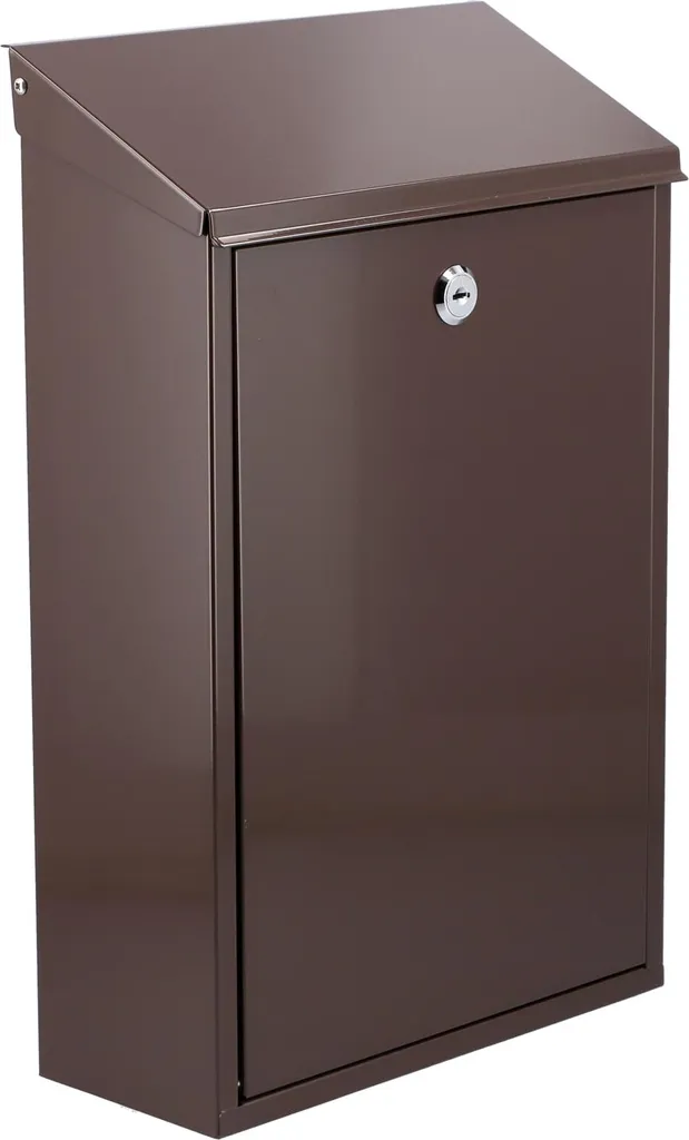 Boîte aux lettres murale 400x250x100mm brun format standard en acier