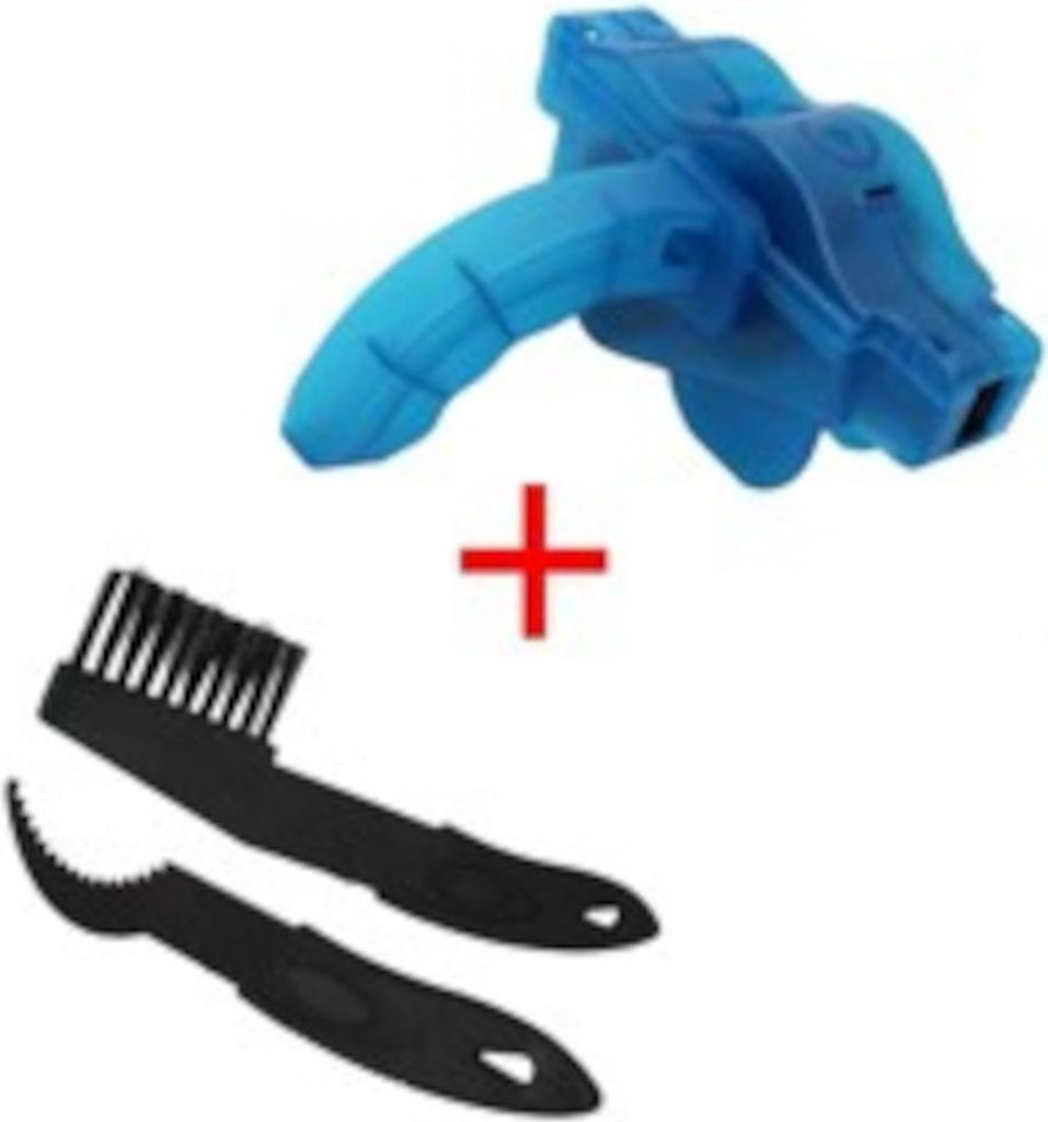 windmeile | Kettenreiniger Werkzeug inkl. 2 Bürsten E-Bike Pedelec Blau Schwarz