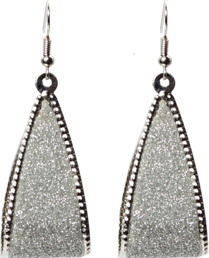 Ohrringe Earring Glitzer Ohrhänger in der Farbe silber