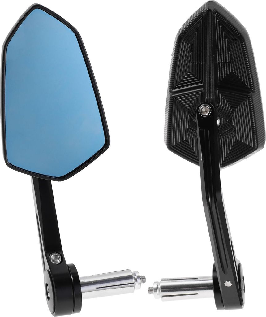 M6 Motorrad-Rückspiegel Lenkerende Seitenspiegel Halterung Einstellbar Schwarz Aluminiumlegierung Prismatische Form