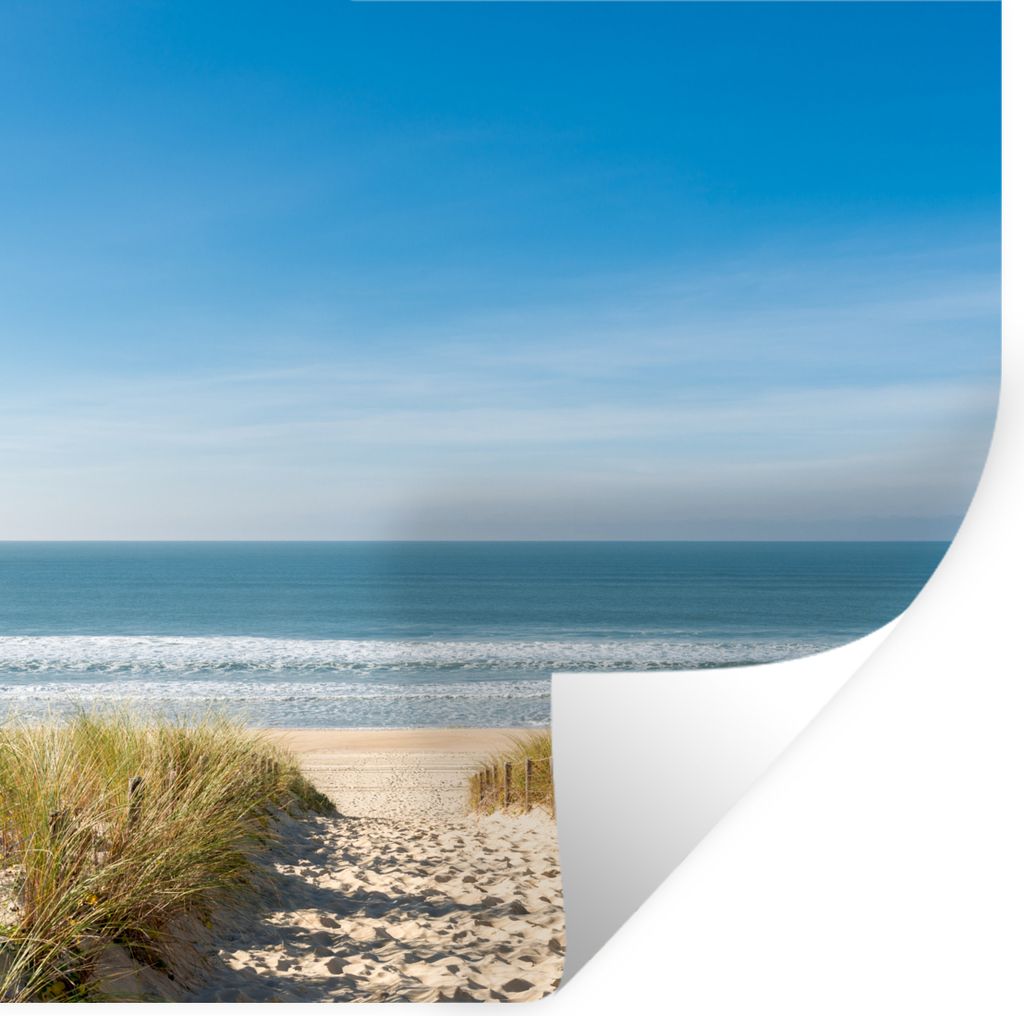 MuchoWow Wandtattoo Wandsticker Wandaufkleber Strand - Meer - Düne - Sand - Sommer 100x100 cm Selbstklebend und Repositionierbar - Wierderverwen...