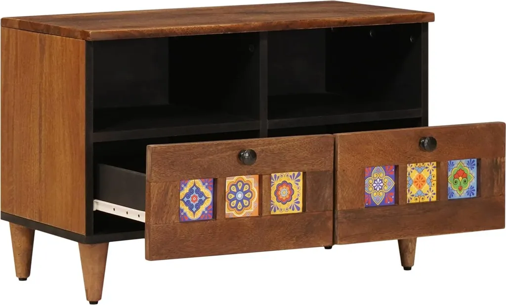 Elegante Tavolino da Salotto 80x54x40 cm Legno di Mango Marrone