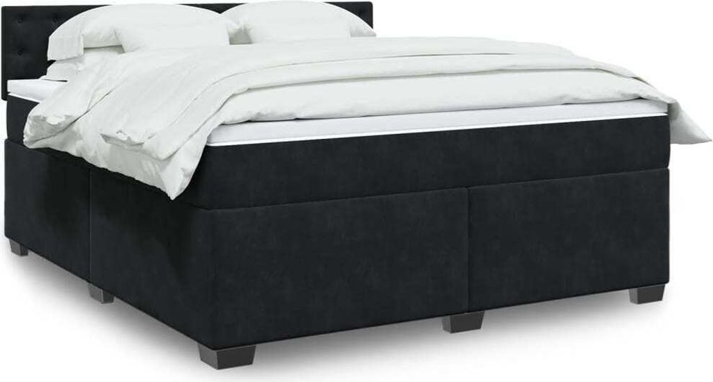 Maison Exclusive - Boxspringbett mit Matratze Schwarz 180x200 cm Samt