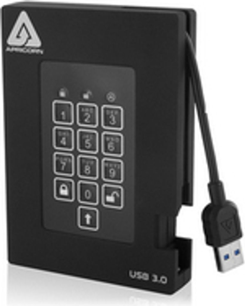 Apricorn Aegis Padlock Fortress - 512 GB - USB - 3.2 Gen 1 (3.1 Gen 1) - 180 MB/s - Schwarz