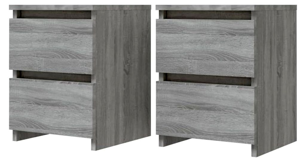Nachttische 2 Stück Nachtschrank Nachtkommode Nachtkonsole Wohnzimmertisch Beistellschrank Telefontisch 30 x 30 x 40 cm (B x T x H) mit 2 Schublad...