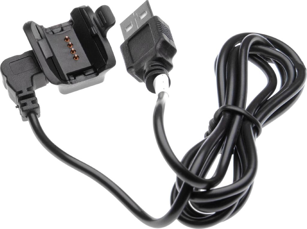 vhbw USB Ladekabel kompatibel mit Garmin Epix Smartwatch Fitnesstracker - Dockingstation Schwarz, 100 cm
