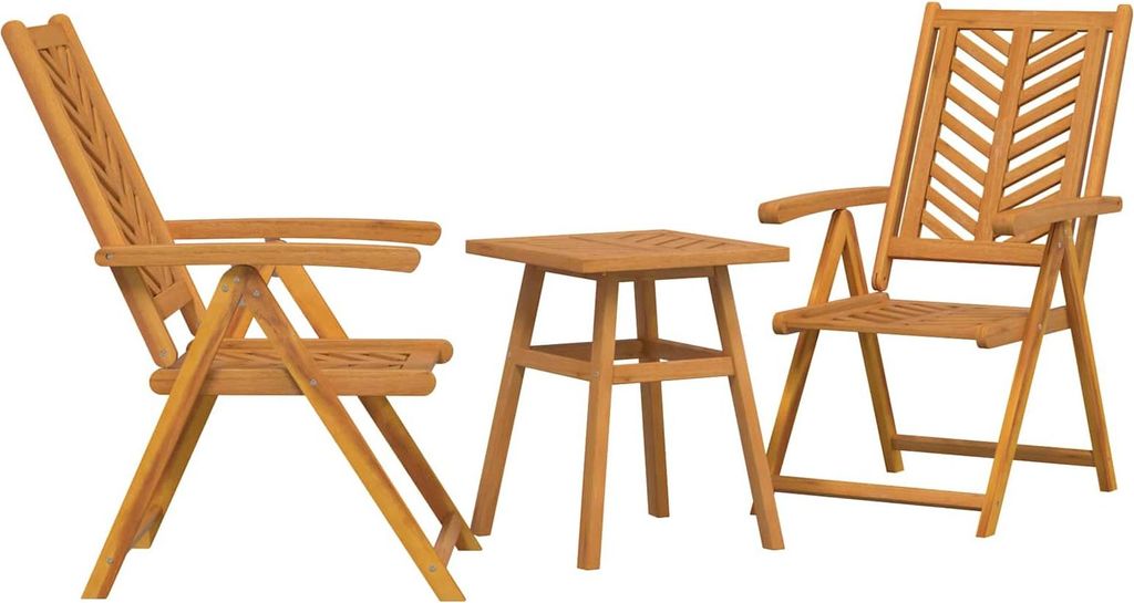 Garten Essgruppe 3 pcs Braun Massivholz Akazie