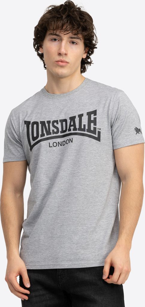 Herren T-Shirt normale Passform Doppelpack PIDDINGHOE Marl Grey/Black L Lonsdale