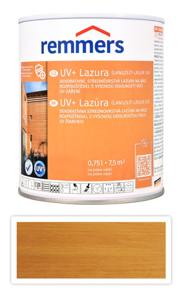 REMMERS UV+ Lazura - dekorativní lazura na dřevo 0.75 l Dub Obrázek produktu 