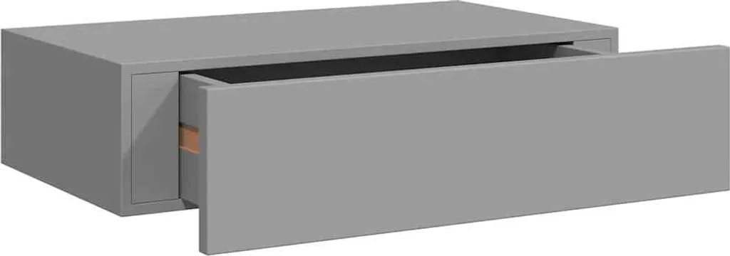 vidaXL Mensola a Muro con Cassetto Grigio 40x23,5x10 cm MDF | Offerta