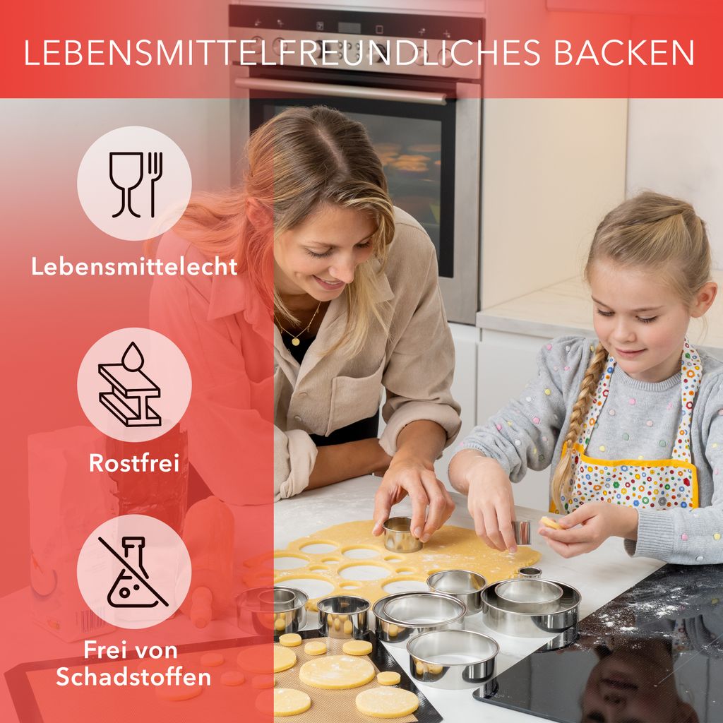 AVANA Edelstahl Ausstechformen 12 Stück Ringe Keksformen Produktbild 7