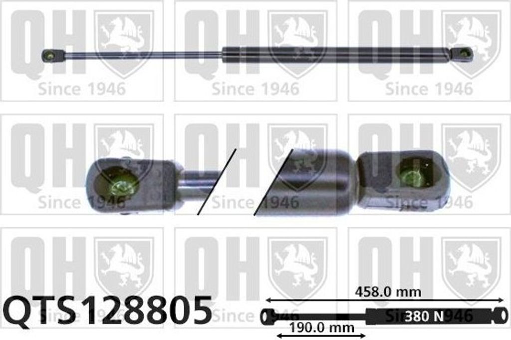 QUINTON HAZELL QTS128805 Gasfeder Heckklappendämpfer für CITROËN C2 Schrägheck (JM) 458mm