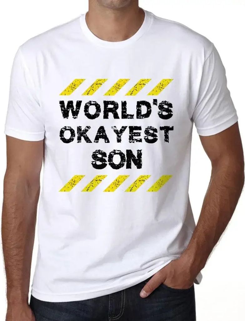 Herren Grafik T-Shirt Der beste Sohn der Welt – Worlds Okayest Son – Öko-Verantwortlich Vintage Jahrgang Kurzarm Lustige Druck Geburtstag Gesc...