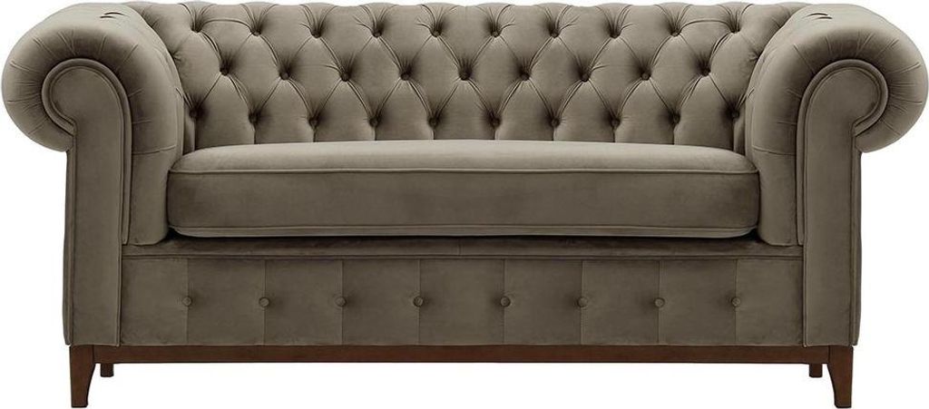 Zweisitzer-Sofa Chesterfield Grand-Velluto 17-dunkle Eiche