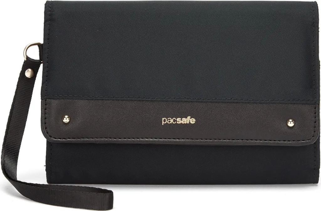 Portefeuille Antivol Pacsafe RFIDsafe Femme Noir pour Voyage et Sorties