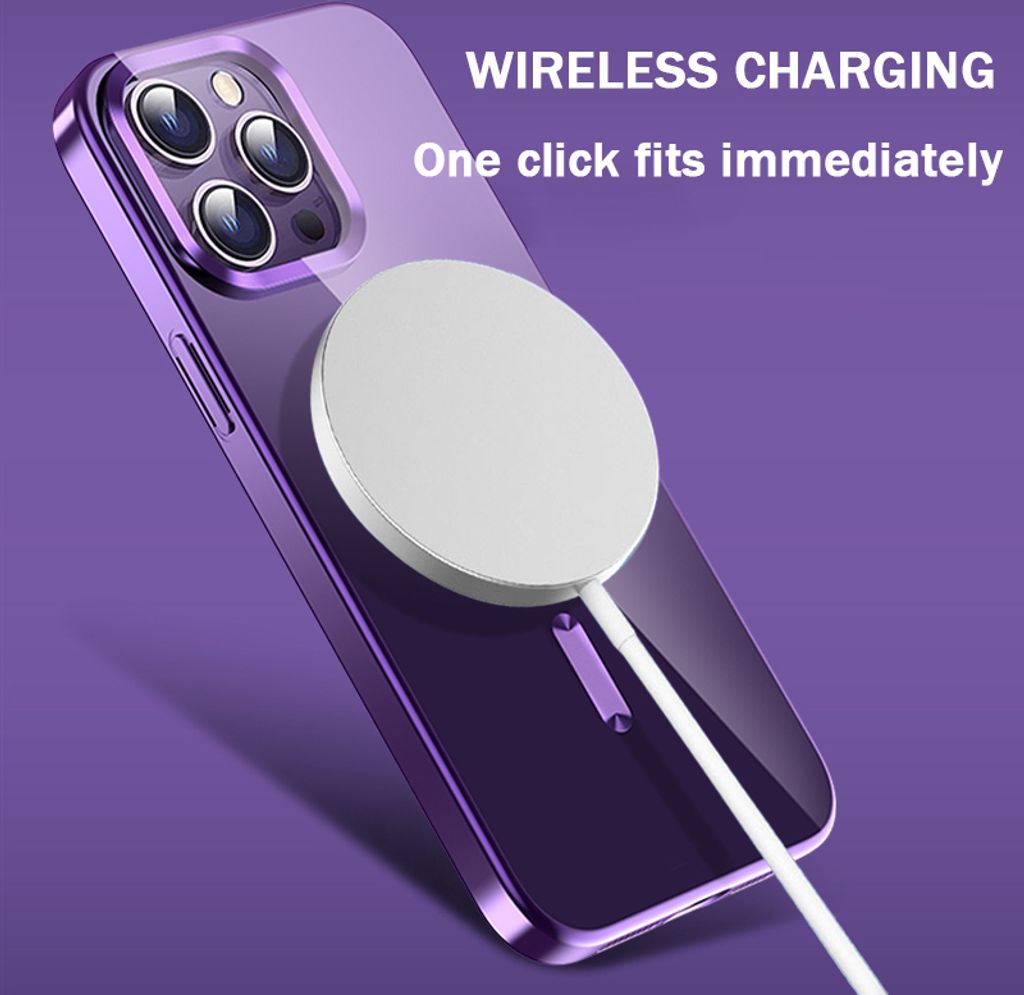 Magnetische Clear Hülle für iPhone 15 Pro Max Galvanisierte Produktbild 4
