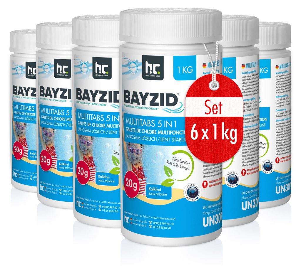 6x 1 kg BAYZID® Multitabs 20g 5in1 für Pools Image du produit 