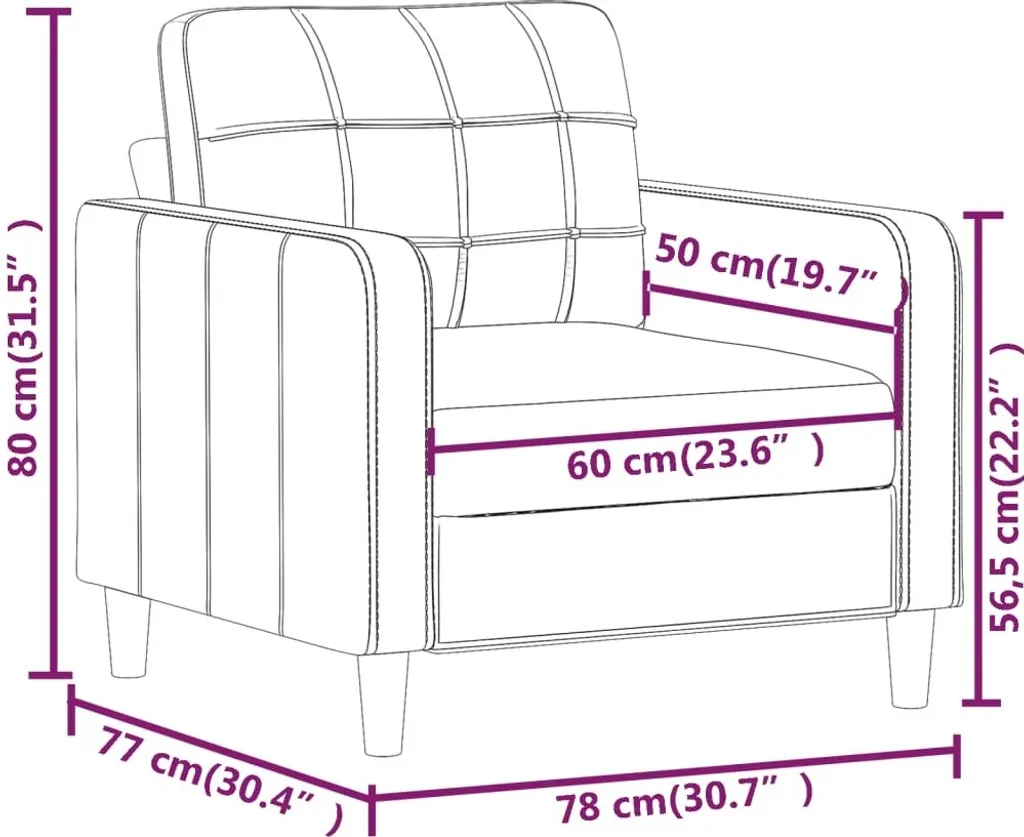Fauteuil canapé crème 60 cm tissu : la solution compacte petits espaces - 8