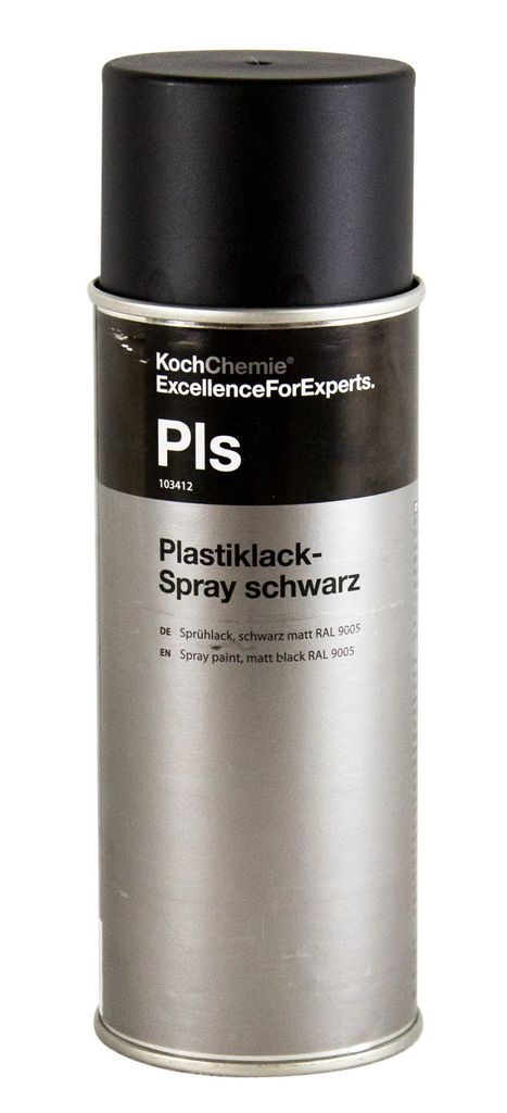 A spray can of black plastic lacquer.