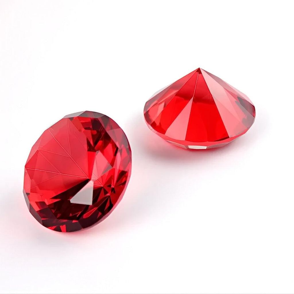 Glasdiamant Brillantschliff | 3/4/5/6 cm 3 cm Rot Produktbild 