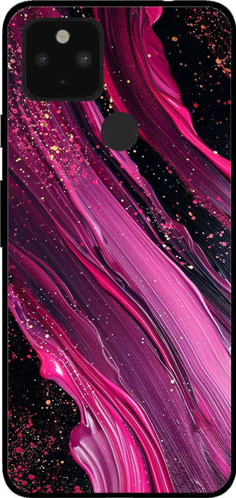 Custodia Slim Google Pixel 5 Design Marmo - Viola e Rosa Pastello
