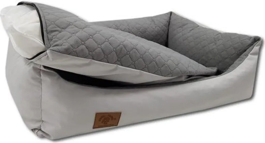 Lit pour chien XXL 100x70 cm gris clair - Couchage robuste et lavable