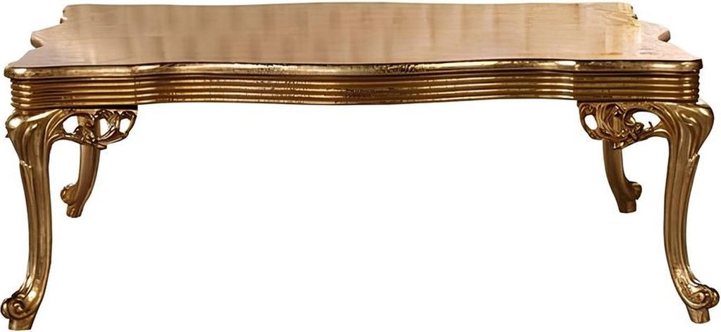 Goldener Couchtisch Barock Rokoko Holz Tisch Wohnzimmer Tische Gold