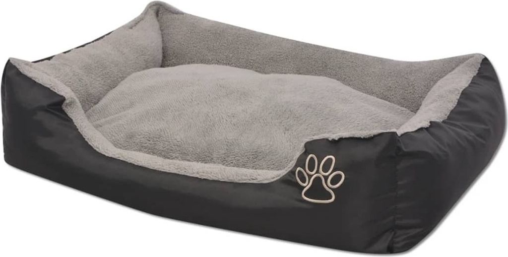 vidaXL Lit pour chien avec coussin rembourré taille M Noir Image du produit 