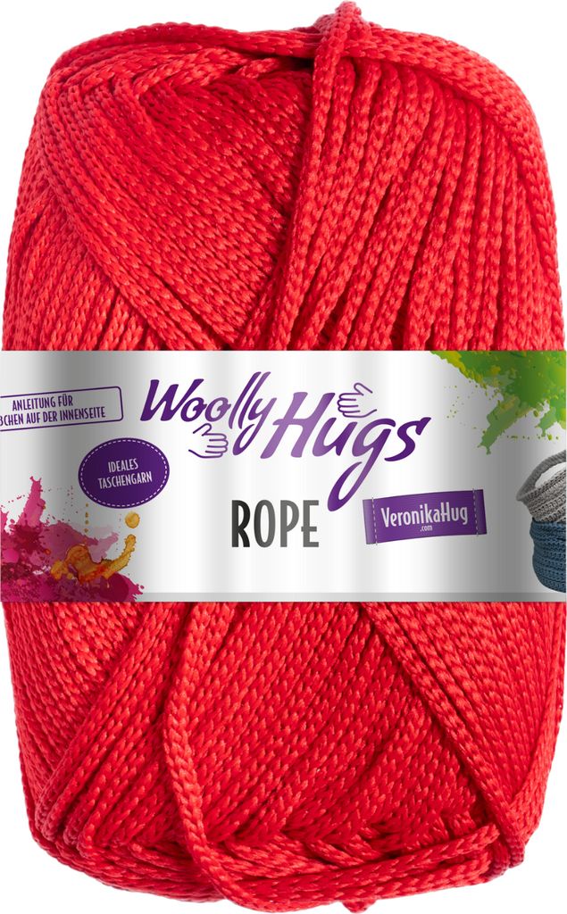 Woolly Hugs ROPE 200 g vielseitiges und ideales Taschengarn 140 m Farbe 030 - rot