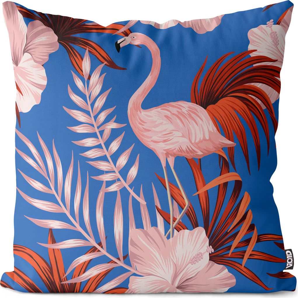 VOID Vintage Pink Flamingo Hibiskus Kissenbezug Kissenhülle Sofakissen Kissen Deko Outdoor-Kissen Dekokissen