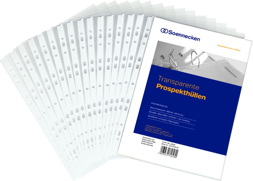 Soennecken Prospekthülle 1602 DIN A4 PP transparent 100 Zdjęcie produktu 