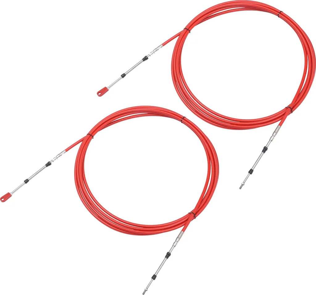 Kit 2 Câbles de Commande à Distance 20Ft pour Accélération Bateau Rouge - 2