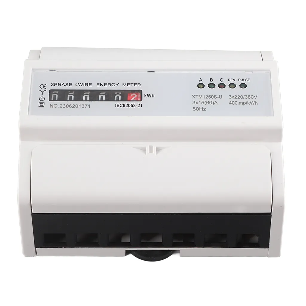Compteur d'énergie Din Rail triphasé électronique pour tableau 400V - 5