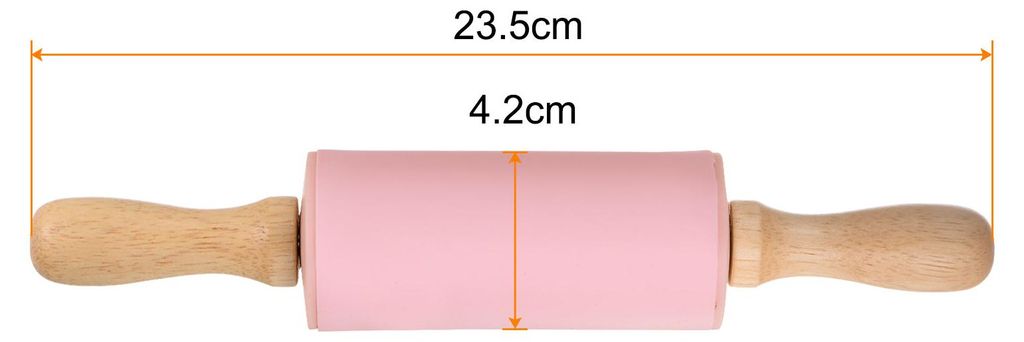 Silikon Nudelholz fš¹r Backen 9" Holz Griff Antihaft Rollenstift Kleine Rolle Spielteig Rollen Stifte fš¹r Teig Pizza Geb?ck Fondant Kš¹che Rosa