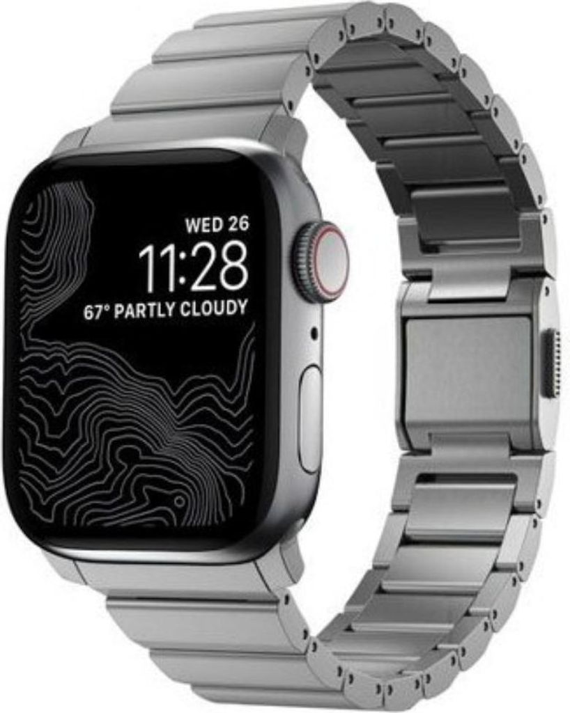 Nomad, Titanarmband für Apple Watch V2 6-9 SE, Silber