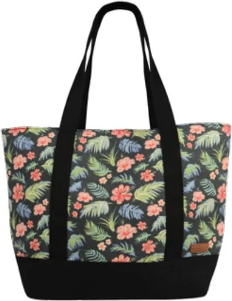 Sac de plage en coton noir 35L avec grande capacité et anses larges