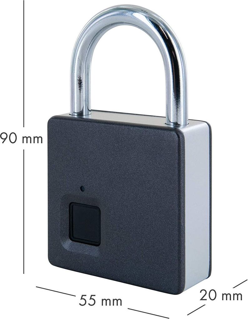 Schwaiger Fingerprint Schloss m. Stahlbügel + Produktbild 4