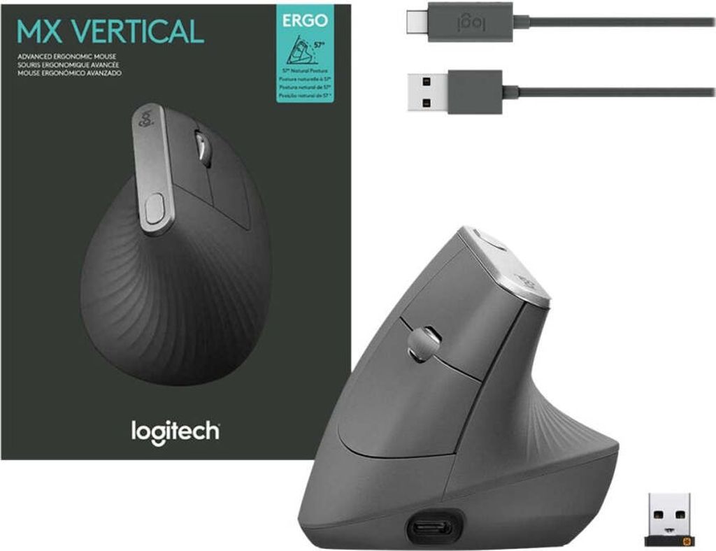 Logitech Wireless Mouse MX Vertical ergonomisch black Obrázok produktu 52