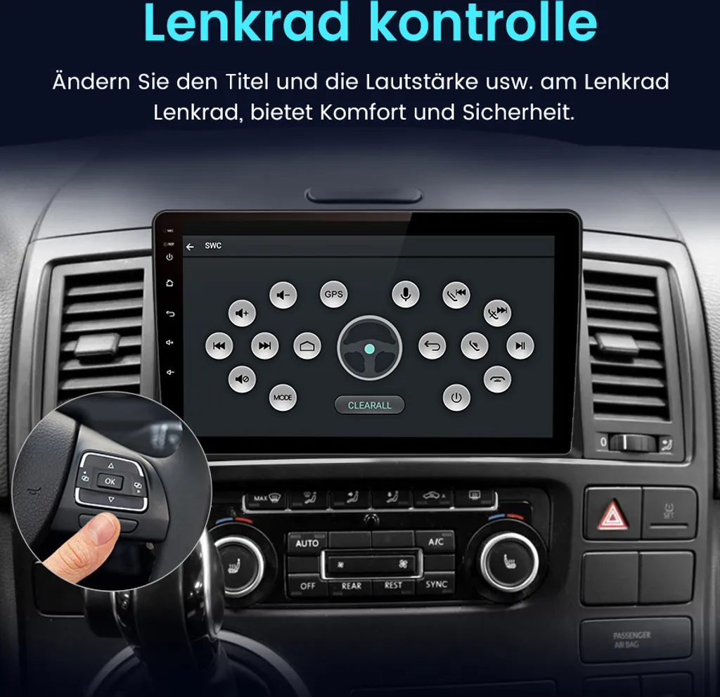 Autoradio 2 Din per VW Multivan T5 2008-2015 Android 15 9" USB - 5
