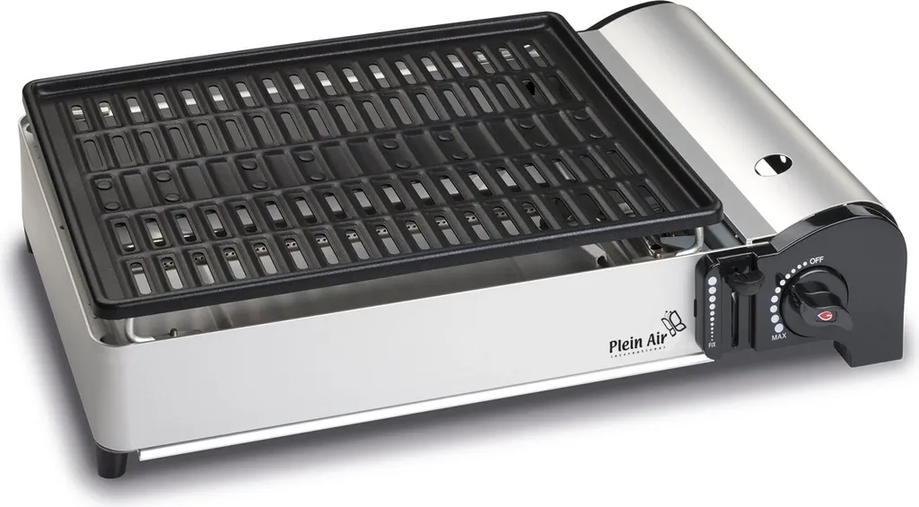 Barbecue gaz 1900W avec plancha anti-adhésive et allumage automatique